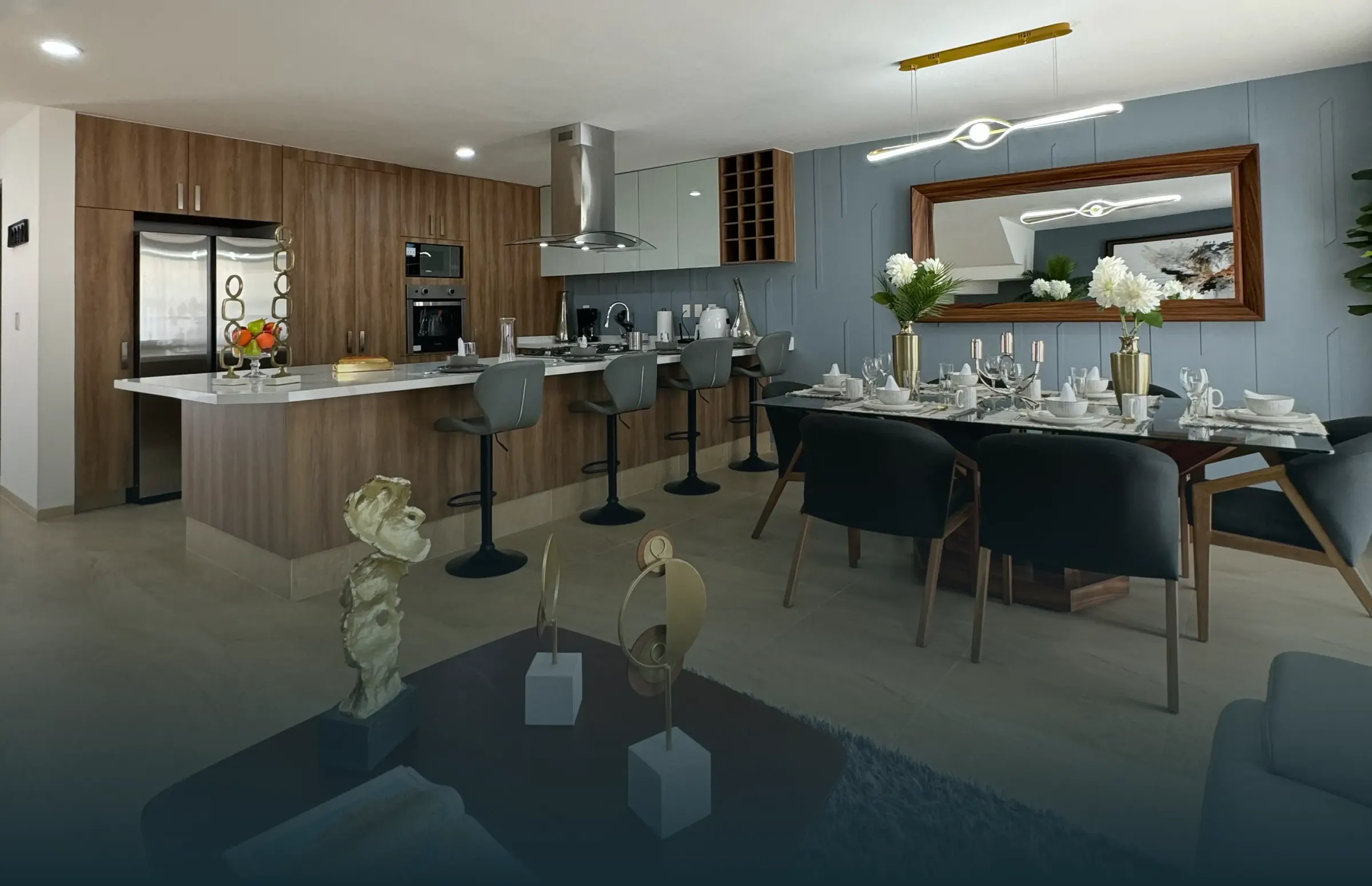 Interiores de casa modelo en Zibatá