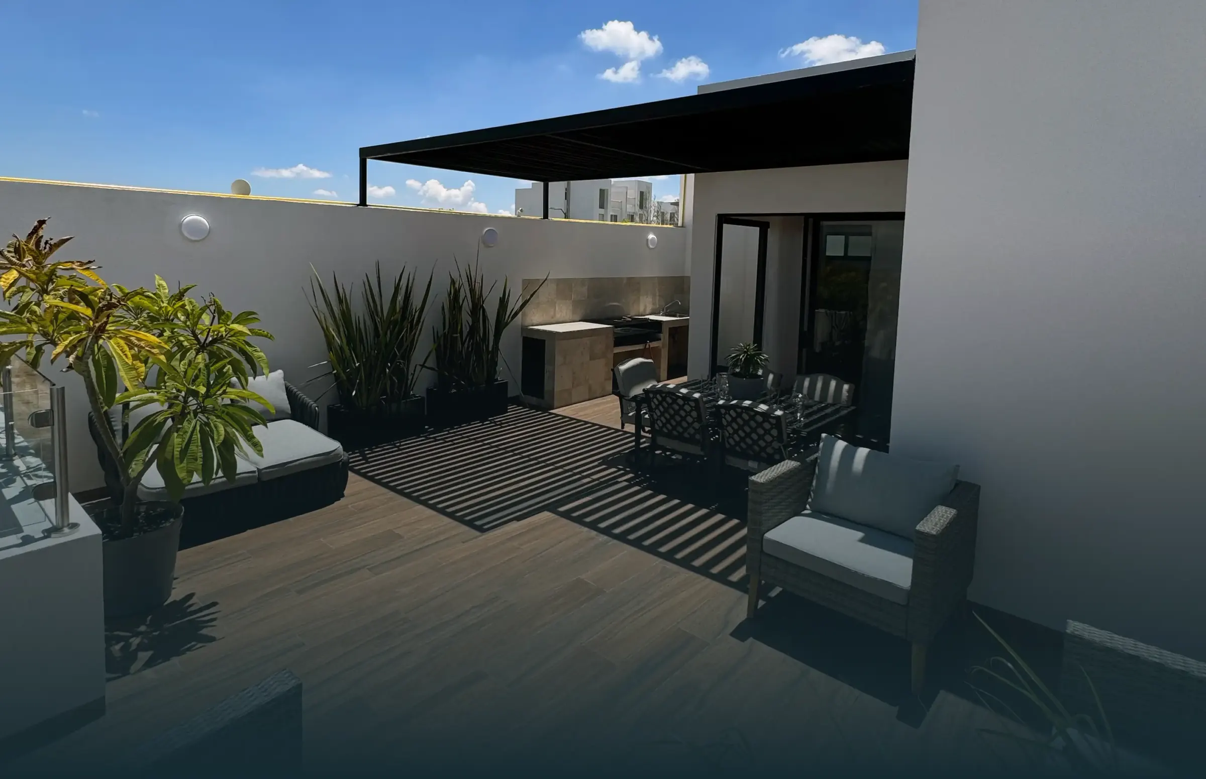 Áreas verdes del complejo residencial
